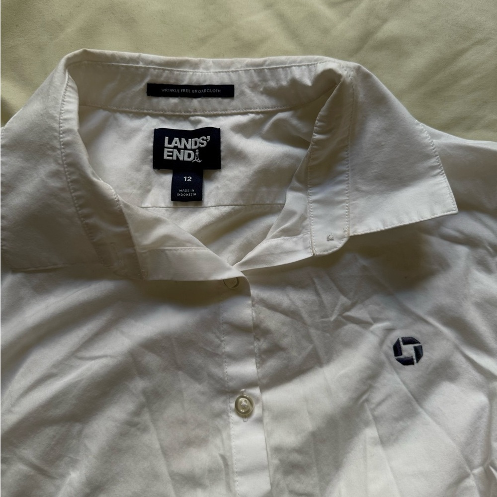 lands end large white button down